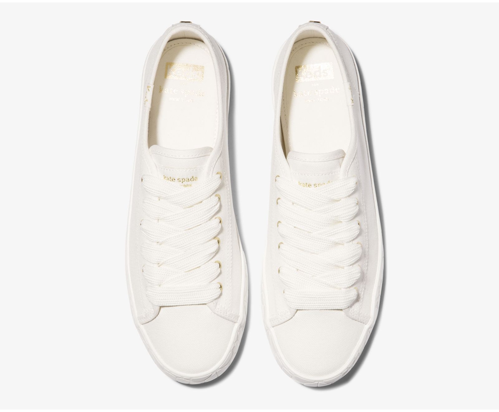 Keds Sneakers White - Kate Spade new york Kickstart Logo Foxing - Womens VSJYNR-912